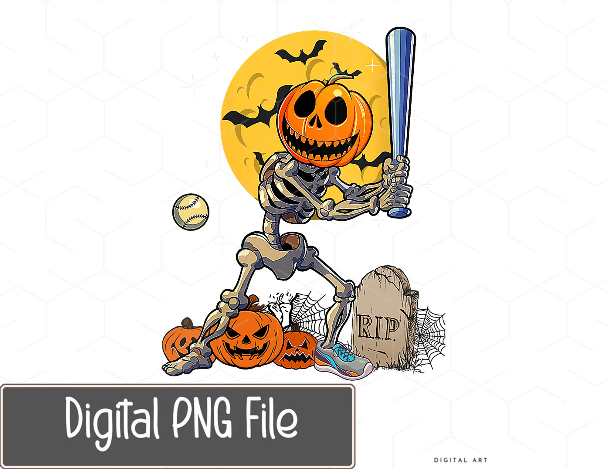 Baseball Skeleton Halloween Pngskeleton Halloween Png Etsy