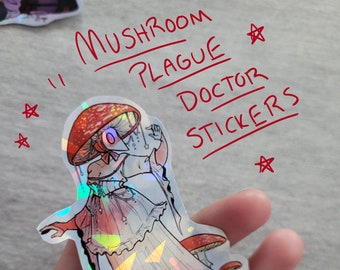 mushroom plague doctor stickers
