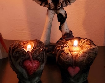 Entrapped Heart Candle - set of 2