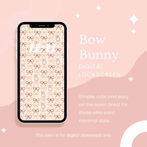 Miffy Bunny Wallpaper: Minimalistischer Handy Sperrbildschirm (Digitaler Download)