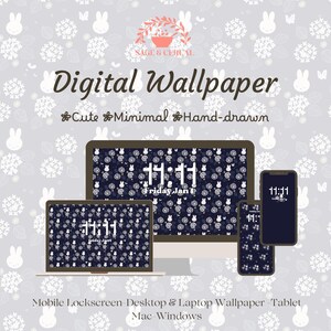 Miffy Inspirierte Häschen-Tapete | Phone, Desktop (Digitaler Download)