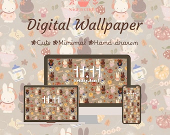 Miffy Inspired Wallpaper | Desktop Laptop Phone Background (Digital Download) Fall