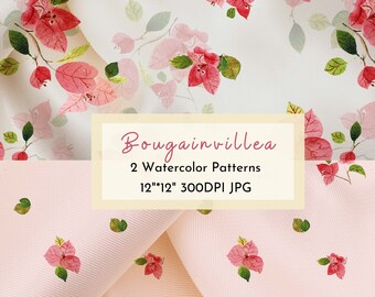 Bougainvillea Floral Design/ Botanical Pattern/ Seamless Pattern / Fabric Design / Surface Pattern/  Repeat Pattern / Digital Pattern 300DPI
