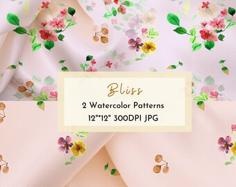 Wild flower Seamless Pattern / Floral Design/ Botanical Pattern/ Fabric Design / Surface Pattern  Repeat Pattern / Digital Pattern 300DPI