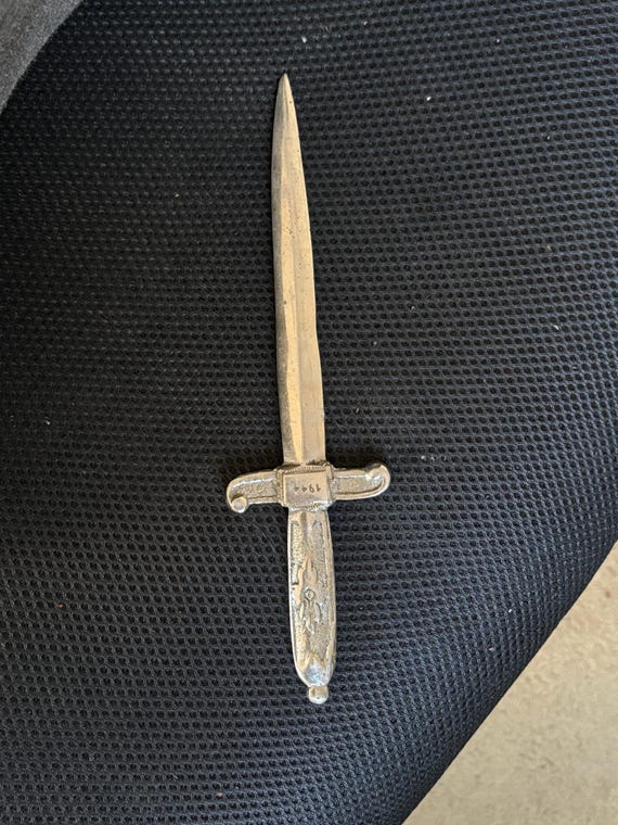 Vintage 1944 Naples Italy WW2 WWII Pewter Steel Dagger Knife