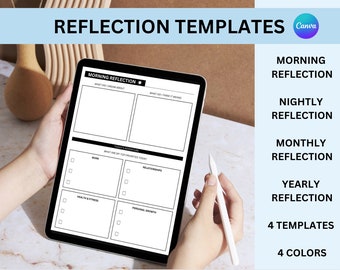 Reflection Journal Canva Templates | Morning, Nightly, Monthly, Yearly (Digital Download)