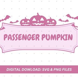 Abóbora Passageira | Arquivo PNG | Arquivo SVG | Princesa Passageira Temática de Halloween | Design Rosa Assustador | Meninas Serão Meninas | Camisetas e Adesivos