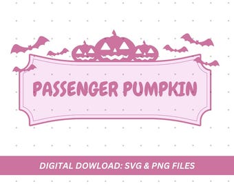 Passenger Pumpkin SVG | Spooky Pink Halloween Graphic (Digital Download)