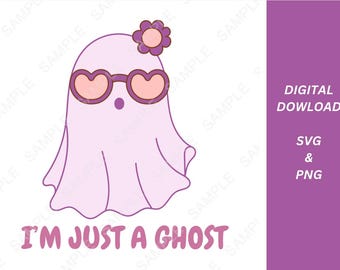 Cute Ghost SVG | Halloween T-shirt Design (PNG File)