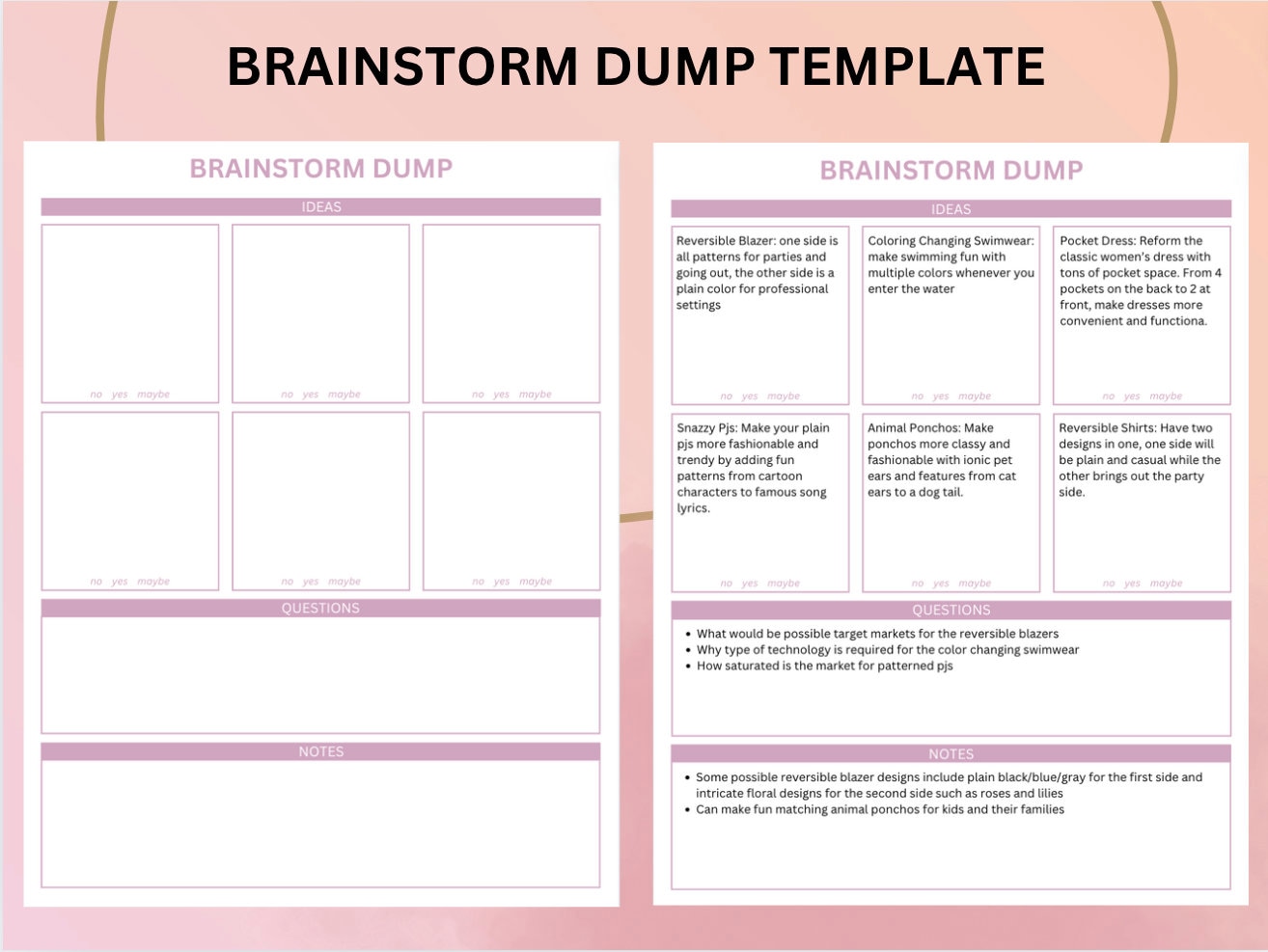 Meeting Notes Template | Basic Meeting Notes | Stacked Meeting Notes ...