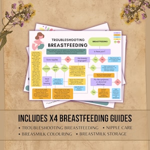 Educatieve afdrukbare pdf-hand-out borstvoeding geven | Nieuwe moeder, doula, postpartum | Borstvoedingslessen | Pijnverlichting | Mastitispreventie