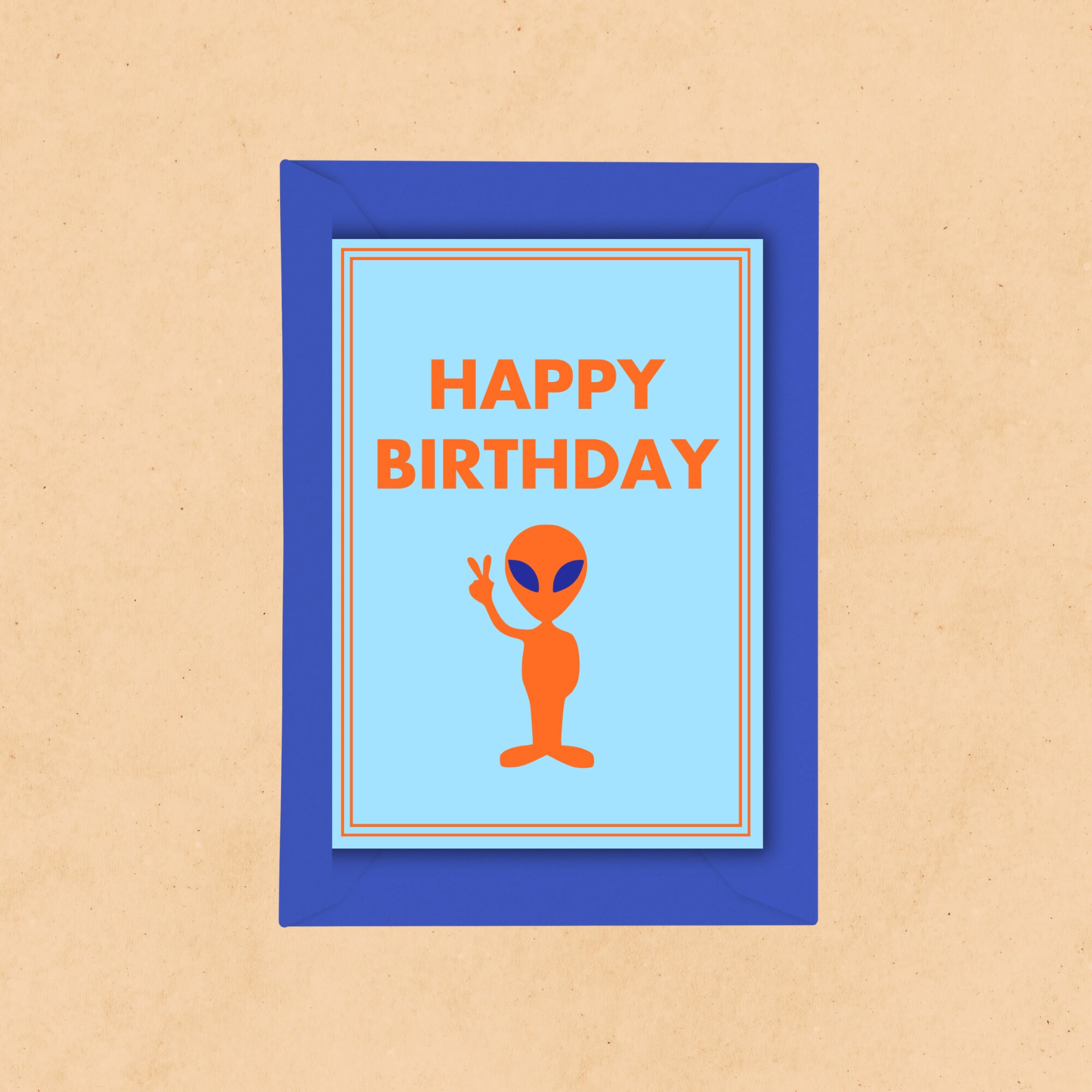 Alien Rock on Birthday Card: Bold Colorful Design (digital Download) - Etsy
