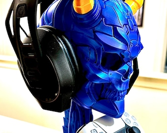 3D Printed Sci-Fi Skull Headphone & Game Controller Holder