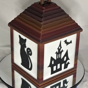 Spooky Halloween Tea Light Lantern, 3D Printed Halloween Hanging Decor, Eight Different Inserts to Choose From, Glowing Unique Night Light