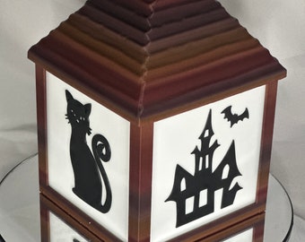 Halloween Tea Light Lantern / 3D Printed Spooky Hanging Home Decor
