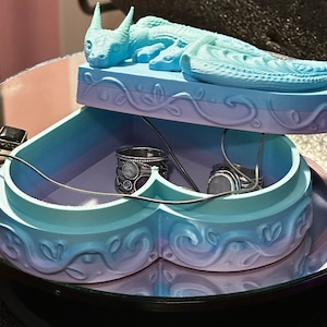 Dragon Heart Jewelry Box Custom and Unique 3D Printed Organizer Personalized Home Decor Dragon and Reptile Lovers Dream Storage Container