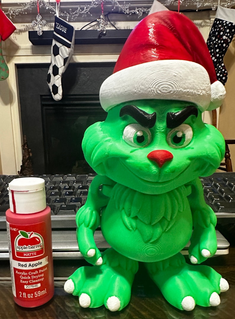 Flexi Grinch Posable Dr. Seuss 3D Printed Decoration Unique Home Decor Custom Gift Idea Holiday Grinch Collectibles Grinch Toys the Grinch image 1