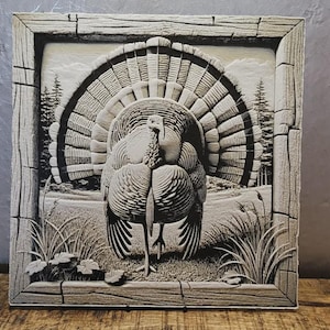 Custom 3D Printed Relief / Turkey Art / Display Piece / Wildlife Collectors / Nature Wall Art / Hueforge 3D Picture