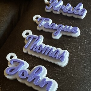 Personalized Name Keychains Two Color 3D Printed Keychains Bag Tags Custom Name Lanyard Luggage Tag