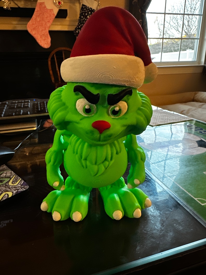 Flexi Grinch Posable Dr. Seuss 3D Printed Decoration Unique Home Decor Custom Gift Idea Holiday Grinch Collectibles Grinch Toys the Grinch image 2