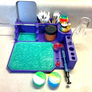 Personalized Station Terp Pearl Cleaning Station Customizable 3D Printed Desktop Organizer Unique Dab Tool Holder Modern Workstation