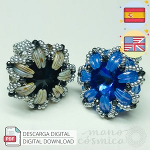 Tutorial Beading ANILLO MAJESTIC (PDF) - D.I.Y. - Paso a Paso con texto y fotos - Español/English - Bisuteria con seed beads/Crescent
