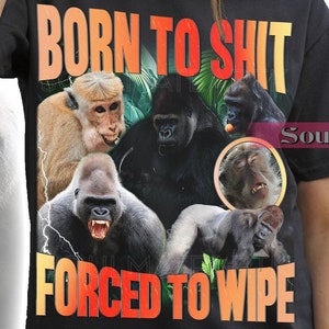 Retro Funny Bootleg Shirt, Vintage Meme Ape Tshirt, Funny Graphic Sweatshirt, Bootleg Hoodie, Unisex Weird 90s Tee