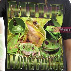 Man I Love Frogs Shirt, Funny Vintage Frog Tshirt, Retro Bootleg Toad Sweatshirt, Retro Meme Frog Hoodie, Unisex 90s Bootleg Tee