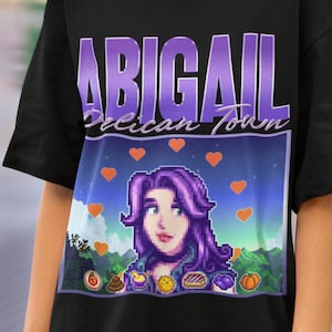 Stardew Abigail Vintage T-Shirt, Stardew Valley Character Abigail Shirt, Farming Video Game Tee