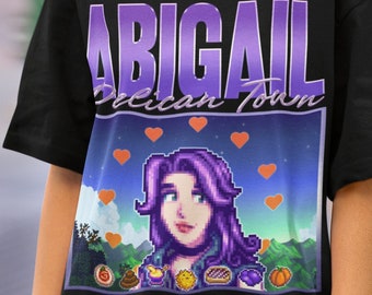 Stardew Abigail Vintage T-Shirt, Stardew Valley Character Abigail Shirt, Farming Video Game Tee