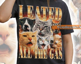 T-shirt J'ai mangé tout le gaz, t-shirt chat meme drôle, sweat-shirt Kitty blague hilarante, sweat à capuche graphique, t-shirt unisexe des années 90