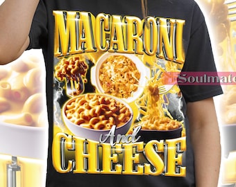Makkaroni und Käse Bootleg Shirt, lustiges Meme Tshirt, Vintage Witz Sweatshirt, Food Lover Hoodie, Unisex 90er Jahre Tee