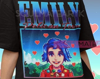 Stardw Valley Emily T-Shirt, Stardew Valley Character Shirt, Food Spirit Valley Sweater, Unisex Farming RPG Video Game Tee
