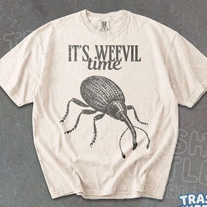 Vintage 90er Jahre Käfer Shirt Es ist Weevil Zeit TShirt süsses Käfer Sweatshirt Cottagecore Grafik 90er Jahre T-Shirt