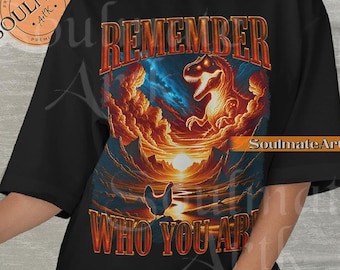 Camiseta "Recuerda quién eres", divertida camiseta de dinosaurio pollo, sudadera con meme de T-Rex, sudadera con capucha estilo pirata, camiseta gráfica unisex