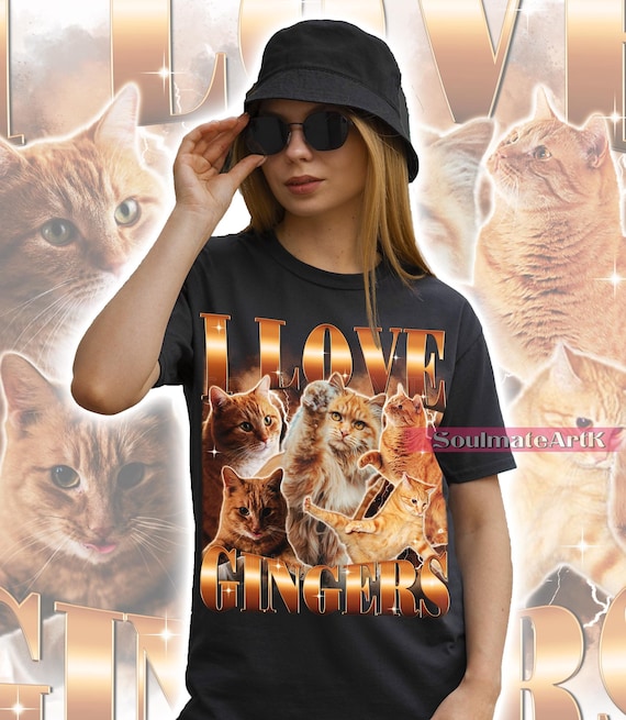 I Love Gingers Shirt, Funny Orange Cat Tshirt, Meme Kitty Sweatshirt, I Love Gingers Hoodie, Unisex 90s Cute Bootleg Tee