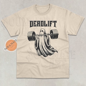 Camisa Ghost Deadlift, camiseta retro de levantamiento de pesas, sudadera divertida, sudadera con capucha Meme, camiseta de gimnasio unisex