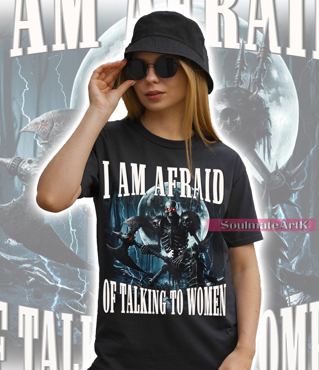 I Am Afraid of Talking to Women Shirt, Funny Skeleton Tshirt, Meme ...