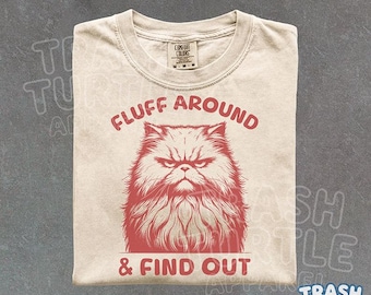 Fluff Around and Find Out Shirt Grumpy Persian Cat TShirt Funny Sweatshirt Cat Lover Gift Sarcastic Humor Graphic Tee