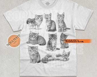 Camiseta retro de gatos, camiseta adorable para amantes de los gatos, sudadera divertida estilo vintage con meme, sudadera con capucha hilarante para amantes de los animales, camiseta gráfica unisex de los 90