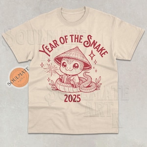 Chinesisches Neujahr 2025 Shirt, Jahr der Schlange Tshirt, Mondneujahr Sweatshirt, Niedlicher Mondjahr Feier Hoodie, Unisex T-Shirt