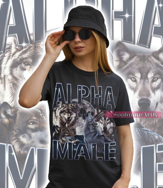 Camiseta Retro De Lobo Alfa Camiseta Vintage De Animales Sudadera Estetica Grafica Sudadera Con Capucha Tonta Camiseta Vintage De Los 90 Etsy UK