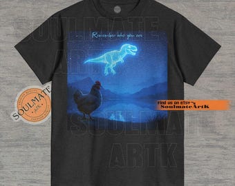 Camiseta "Recuerda quién eres", divertida camiseta de pollo dinosaurio, sudadera con meme de T-Rex, sudadera con capucha de dinosaurio, camiseta gráfica unisex