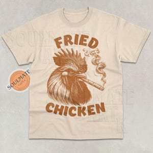 Maglietta divertente con pollo fritto, maglietta con meme vintage sul pollo, felpa estetica, felpa con cappuccio con pollo strano, maglietta unisex carina anni '90