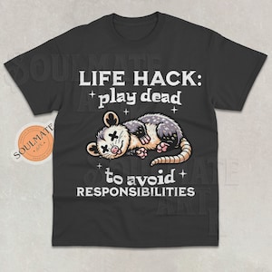 Play Dead To Avoid Responsibility Shirt, Retro Tshirt, Vintage Rat Sweatshirt, Funny Possum Hoodie, Unisex Adult Graphic Tee