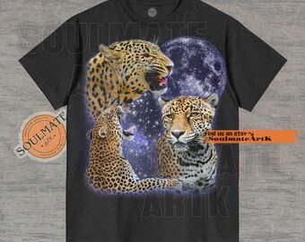 Drei Geparden Mond Shirt, Epischer Gepard Drei Mond Tshirt, Meme Drei Gepard Sweatshirt, Tierliebhaber Hoodie, Unisex Grafik 90er Jahre T-Shirt