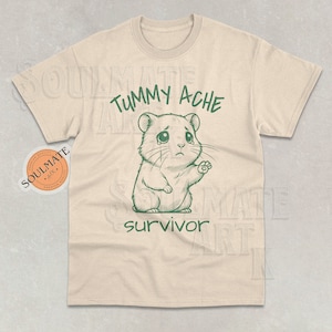 Tummy Ache Survivor Shirt, Retro Opossum Tshirt, Vintage Funny Sweatshirt, Meme Hoodie, Unisex Tummy Ache Tee