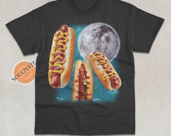 Three Hotdogs Howling At Moon Shirt, Vintage Hotdog Shirt, I Got That Dawg In Me Sweatshirt, Funny 4rth July Hoodie, Unisex Gift Tee