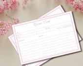 Pink Bow Bridal Recipe Card | Editable Wedding Shower Activity (Canva Download)
