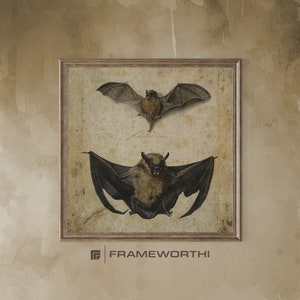 Vintage Halloween Wall Art | Witchy Dark Academia Room Decor | Rustic Moody Old Master Oil Painting | Haunted Spooky Bats Printable Artwork